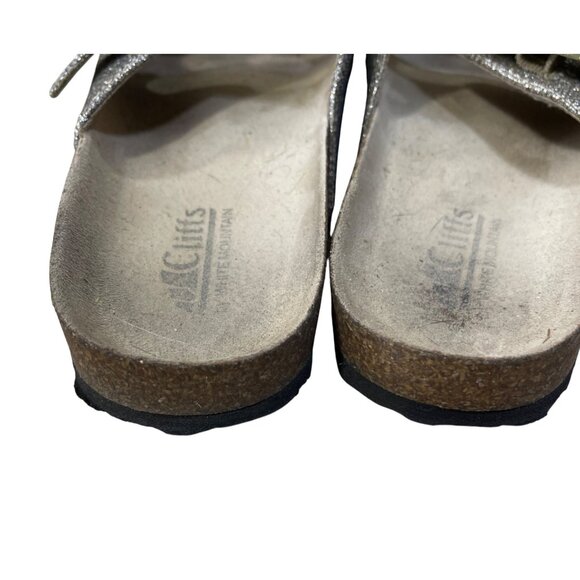 Mountain Sole Gold Glitter Sandal Double Buckle Size 7.5 - Picture 6 of 11